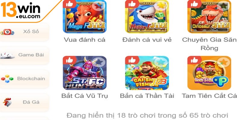 Giao diện live casino 13Win eu hiện đại thể hiện qua màu sắc, bố cục tinh tế